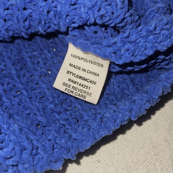 MOON & MADISON Chenile Sweater Womens S Chunky Knit Blue Balloon Sleeve Soft - Picture 6 of 9